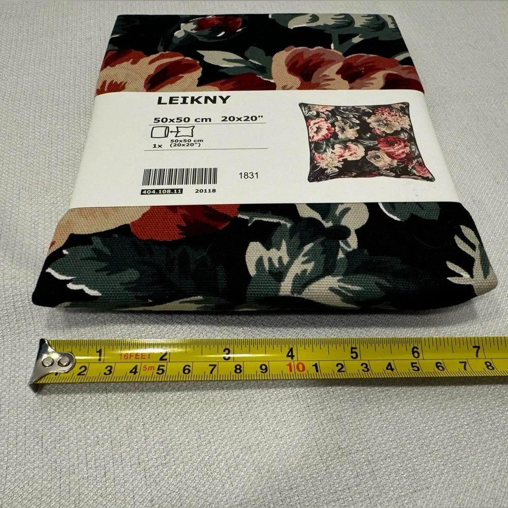 New IKEA Leikny Pillow Cover Floral Design - 20 X 20